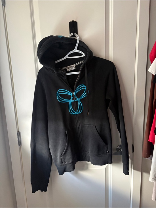 TNA Other - TNA Black Zip-Up Hoodie with Teal Logo